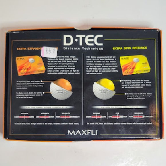 BOX OF 12 BRAND NEW MAXIFLI GOLF BALLS D TEC EXTRA STRAIGHT DISTANCE GOLF BALLS - Picture 5 of 6